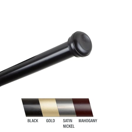 Central Design Cillo 1 in. Curtain Rod; 160-240 in. - Black 100-68-1602